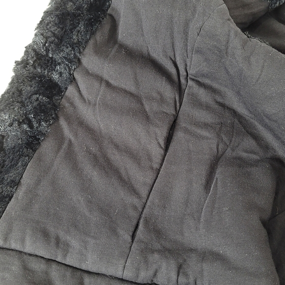 A/X Armani Exchange Black Faux Fur Zip Front Vest Cotton Lined - Size S - Picture 8 of 12